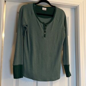 Women’s Columbia Green striped Long Sleeve Top XL